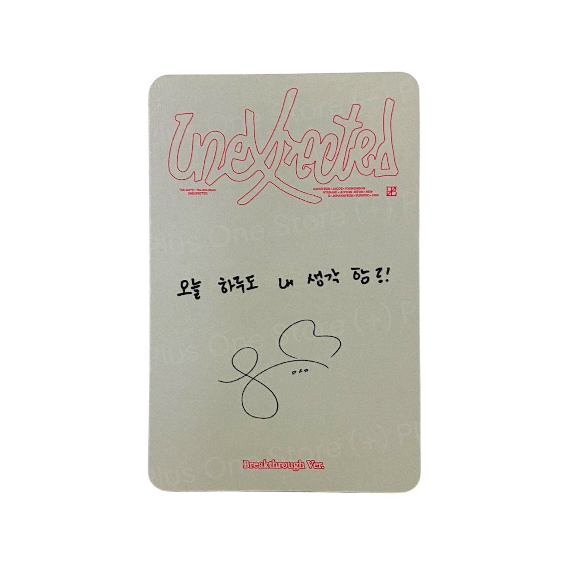 THE BOYZ - SANGYEON UNEXPECTED OFFICIAL PHOTOCARD (Breakthrough Ver.)