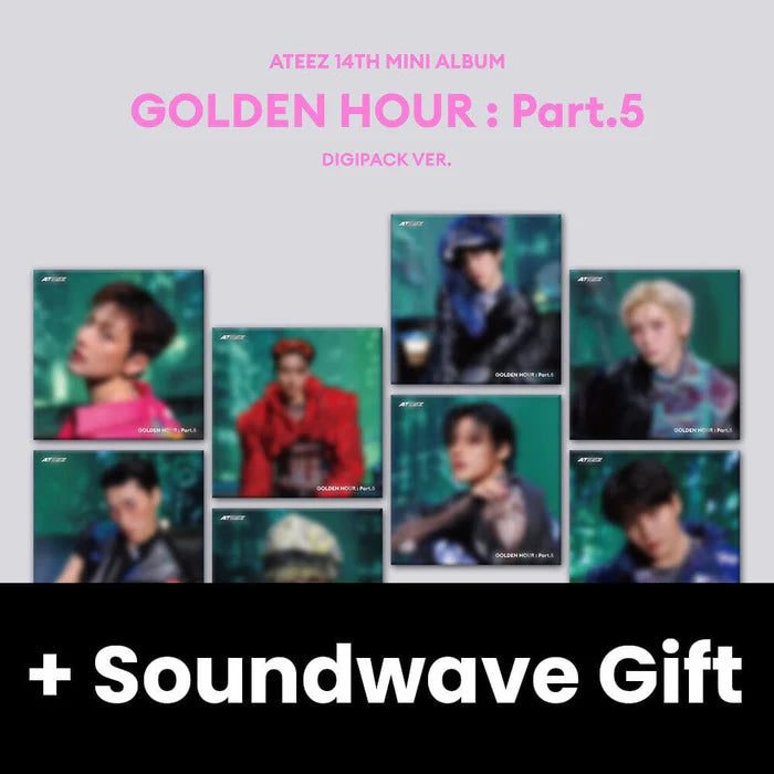 [Pre-Order] ATEEZ - GOLDEN HOUR : PART.5 (14th Mini Album) (DIGIPACK Ver.) + SOUNDWAVE Gift